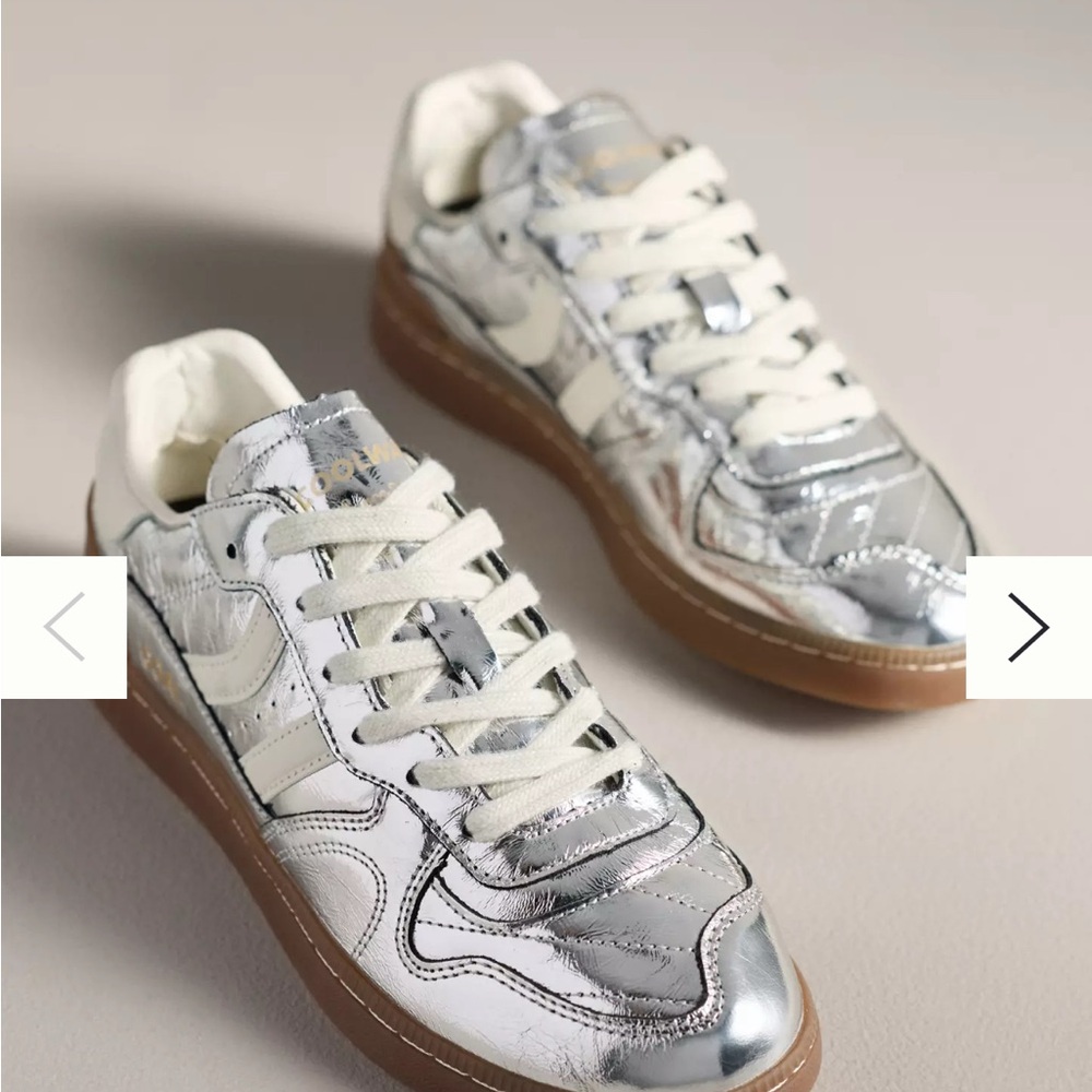 Coolway Goal Silver and White Sneakers with Gum Sole